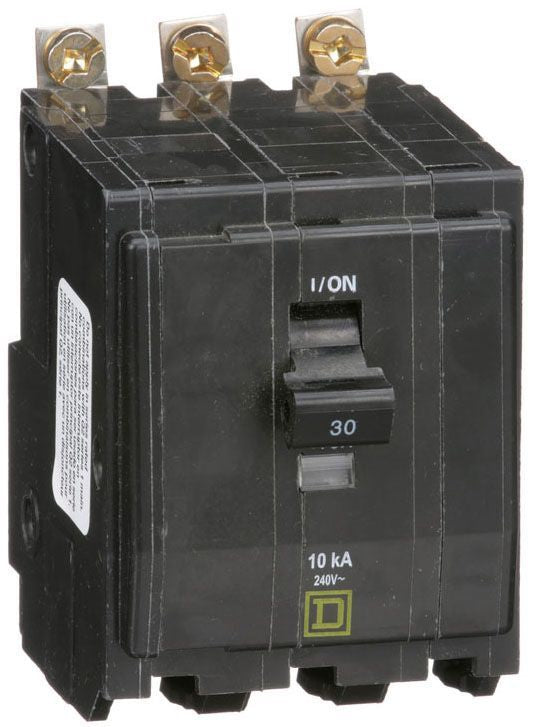 Square D Qob330 3 Pole Standard Trip Bolt On Circuit Breakers - Front View