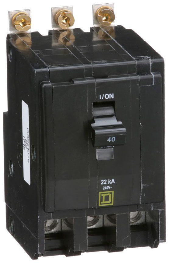 Square D Qob340Vh 3 Pole Standard Trip Bolt On Circuit Breakers - Front View