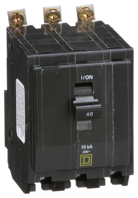 Square D Qob340 3 Pole Standard Trip Bolt On Circuit Breakers - Front View
