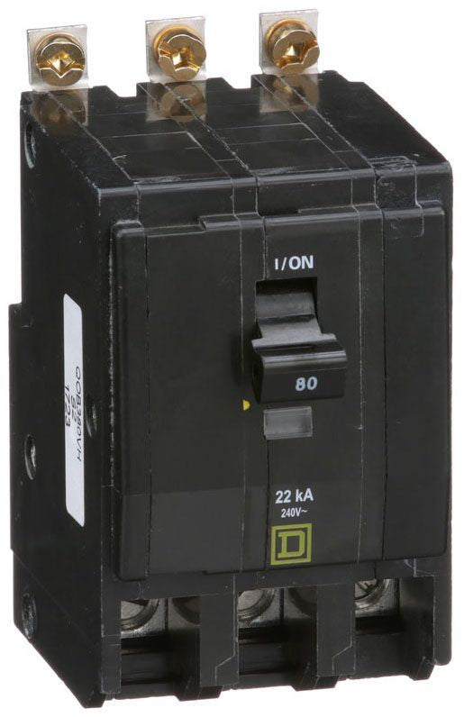 Square D Qob380Vh 3 Pole Standard Trip Bolt On Circuit Breakers - Front View