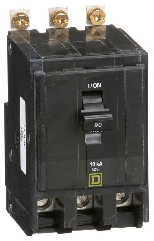 Square D Qob390 3 Pole Standard Trip Bolt On Circuit Breakers - Front View
