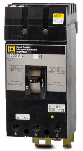 KC34200- Square D - Molded Case Circuit Breaker I-Line Plug-In - 200 Amp - 3 Pole - 480 Volt