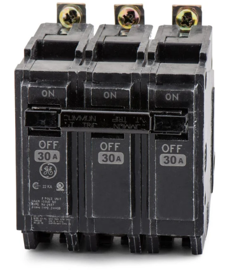 THHQB32030 - GE 30 Amp 3 Pole 240 Volt Bolt-On Molded Case Circuit Breaker