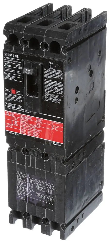 CED63B030 Siemens 30A 3-Pole 600V Bolt-On Circuit Breaker