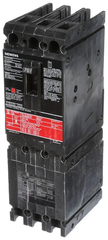 CED63B070 Siemens 70A 3-Pole 600V Bolt-On Circuit Breaker