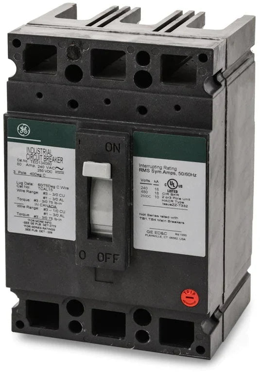 GE TED134100 3-Pole Non-Interchangeable Trip Circuit Breaker