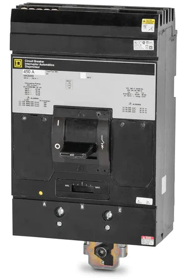 Ma36450 Square D Molded Case Circuit Breakers I Line Style Plug In 450 Amp 3 Pole 600 V - Front View