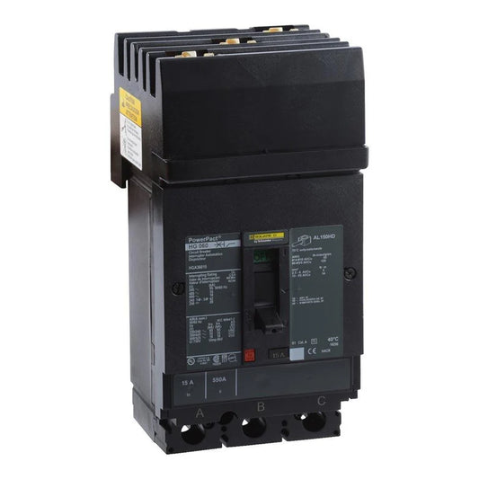 Square D Hga36045 3 Pole Non Interchangeable Trip Thermal Magnetic Circuit Breakers - Front View