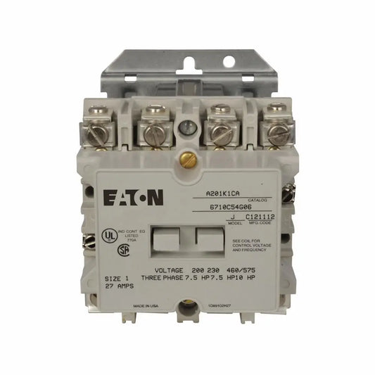 A201K1CA - Eaton - Magnetic Contactor 27 Amp - 3 Pole - 120 Volt