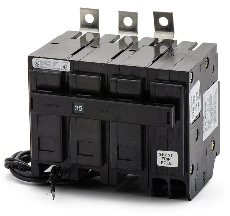 Bab3035Hs Eaton 35 Amp Shunt Trip Circuit Breaker Bolt On 35 Amp 3 Pole 240 Volt - Front View
