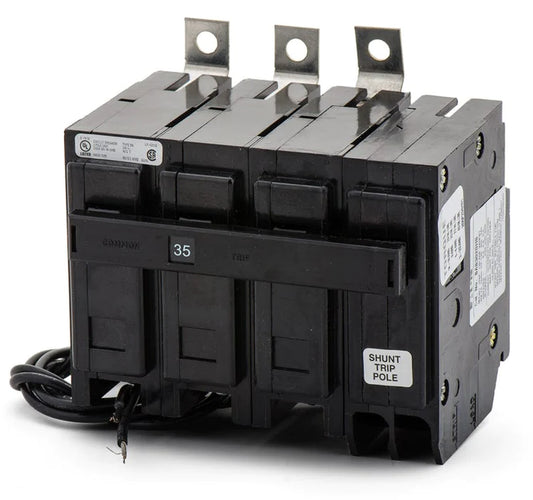 Bab3035Hs Eaton 35 Amp Shunt Trip Circuit Breaker Bolt On 35 Amp 3 Pole 240 Volt - Front View