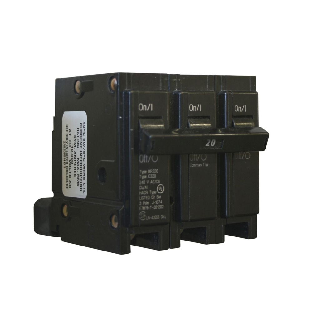 Eaton BR320ST 3-Pole Shunt Trip Plug-In Circuit Breaker