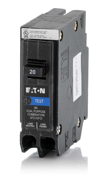 Brp120Df Eaton Cutler Hammer 20 Amp 1 Pole 120 Volt Plug In Molded Case Circuit Breaker - Front View