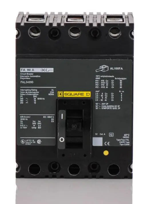 FAL34100 Square D 100A 3-Pole 480V Feed-Thru Circuit Breaker