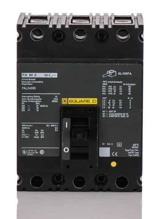FAL34100 - Square D - Molded Case Circuit Breaker Feed-Thru - 100 Amp - 3 Pole - 480 Volt