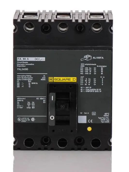 FAL32050 Square D 50A 3-Pole 240V Feed-Thru Circuit Breaker