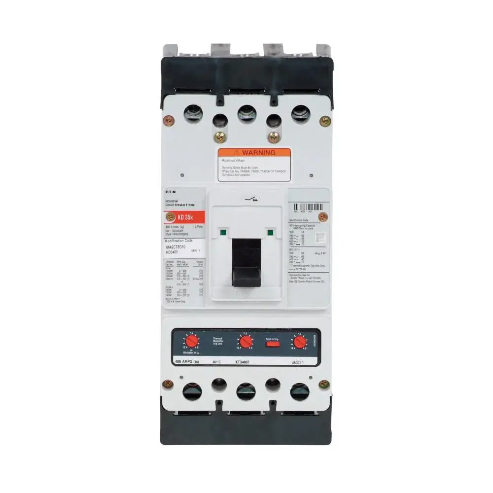 KD3400 - Eaton/ Cutler Hammer/ Westinghouse Feed-Thru 400 Amp 3 Pole Circuit Breaker