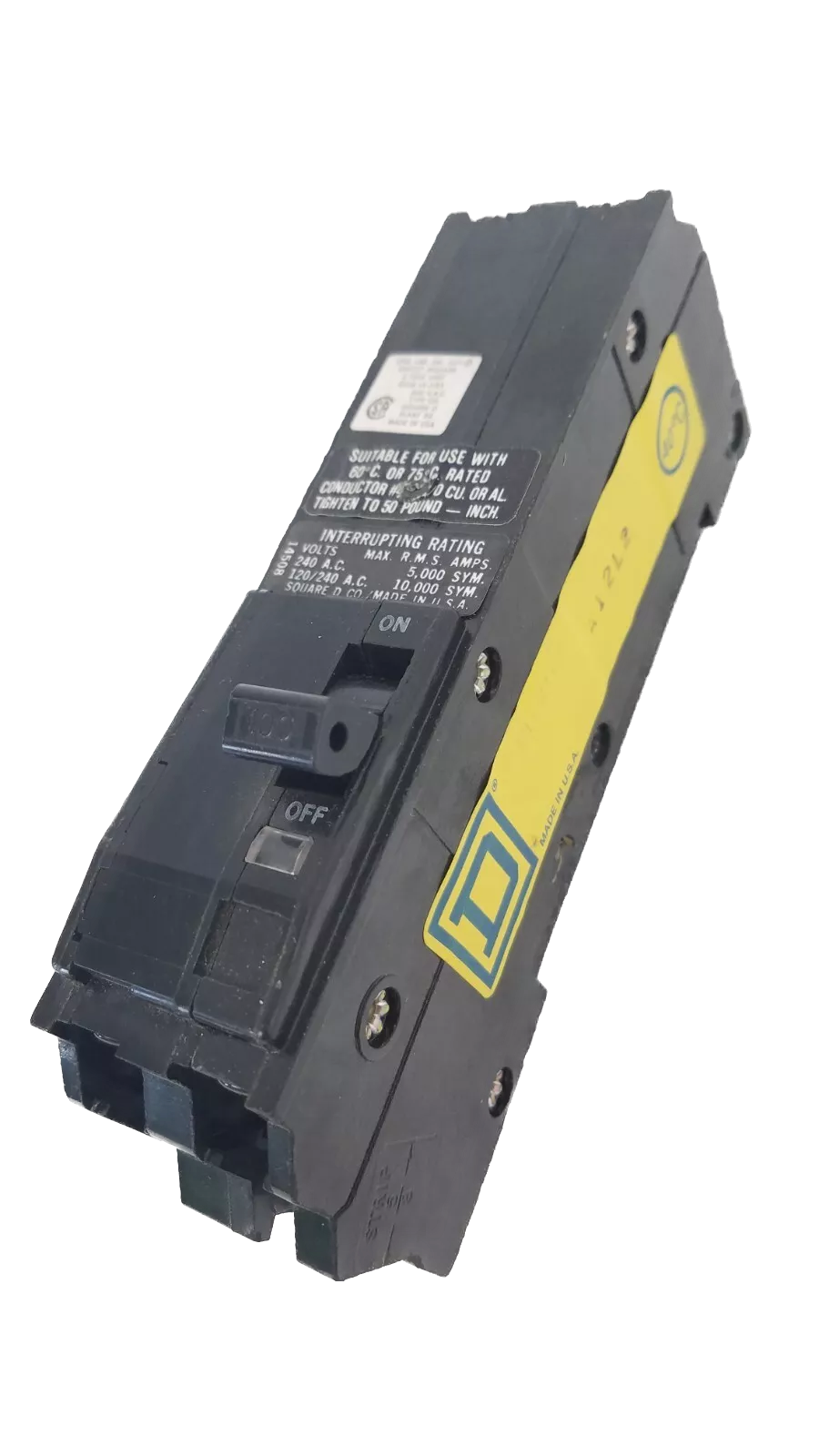 Q1L2100 Square D Feed Thru 240V 100A 2 Pole Circuit Breaker 10Ka - Front View