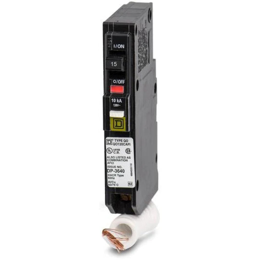 Qo115Cafi Square D 15 Amp Single Pole Arc Fault Afci Circuit Breaker 2 - Front View