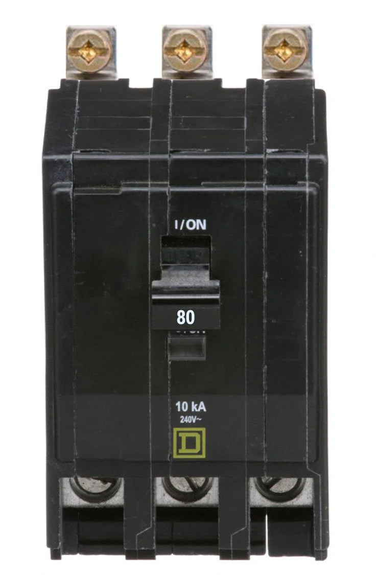 QOB380 - Square D - 80 Amp Circuit Breaker Bolt-On - 80 Amp - 3 Pole - 240 Volt
