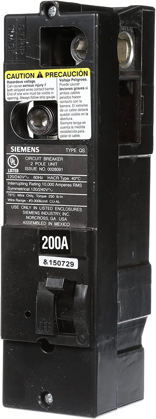 QS2200 - Siemens - Molded Case Circuit Breaker Plug-In - 200 Amp - 2 Pole - 240 Volt