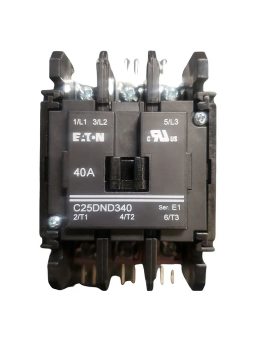C25DND340T Cutler Hammer C25 Series Contactor 3 pole 3 phase 600V 40A 24V coil