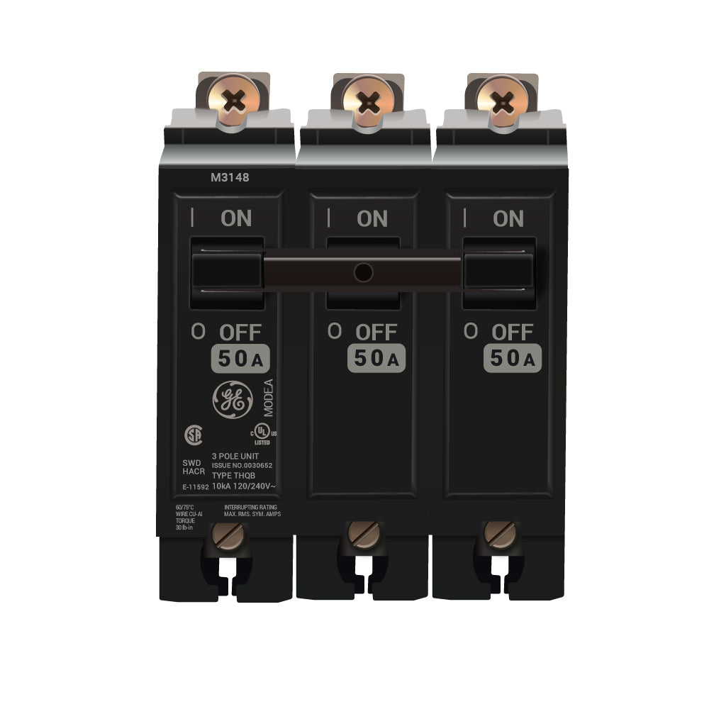 GE THQDLL32050 3P 50A Circuit Breaker