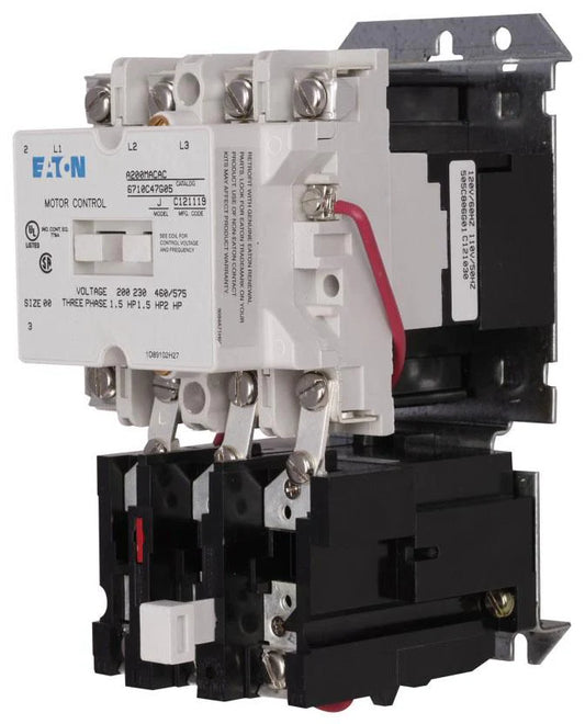 A200Macac Eaton Electric Motor Starter 9 Amp 3 Pole 600 Volt - Detail View