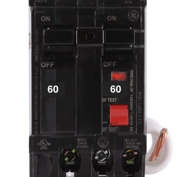 THQL2160GFT - GE - 60 Amp Molded Case Circuit Breaker Plug-In -60 Amp - 2 Pole - 240 Volt