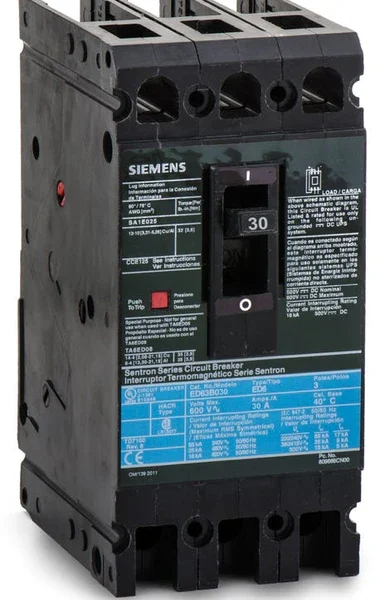 ED63B030 - Siemens - Moded Case Circuit Breaker Bolt On - 30 Amp - 3 Pole - 600 Volt