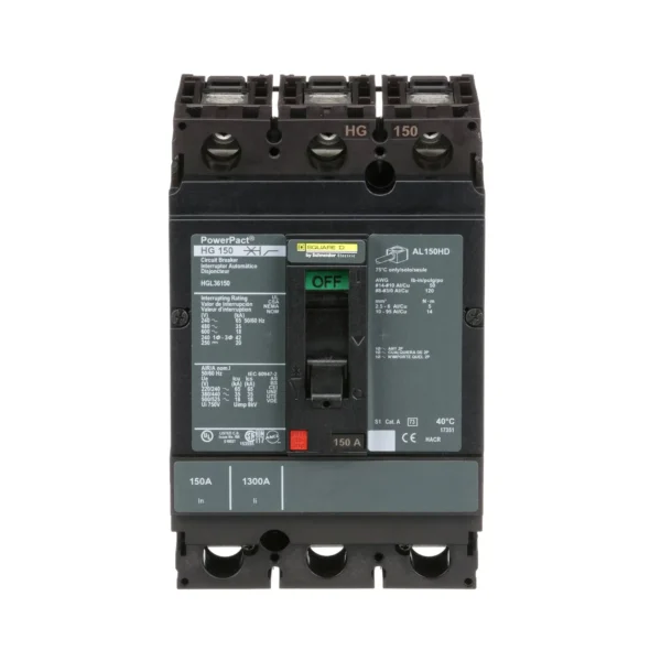 HGL36150 - Square D - Molded Case Circuit Breaker Feed-Thru - 150 Amp - 3 Pole - 600 Volt