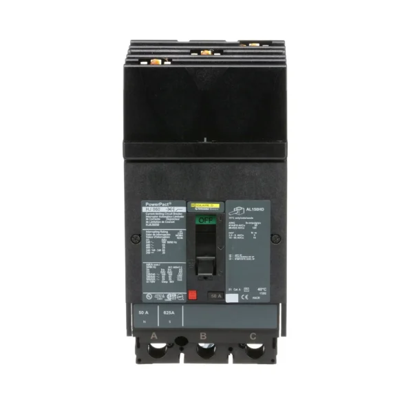 HJA36050 - Square D - Molded Case Circuit Breaker I-Line Plug-In - 50 Amp - 3 Pole - 600 Volt