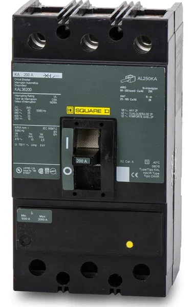 KAL36200 - Square D - Molded Case Circuit Breaker Feed-Thru - 200 Amp - 3 Pole - 600 V
