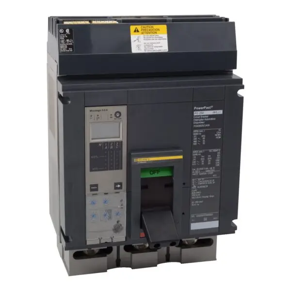 PGA36025CU43AE1 - Circuit breaker, PowerPacT P, 250A, 3 pole, 600VAC, 18kA, I-Line, Micrologic 5.0A, 100%, ABC
