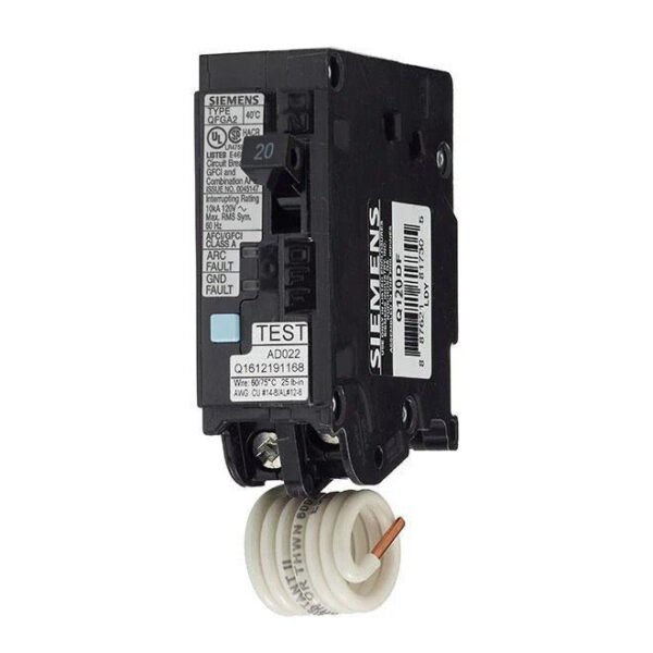 Q120DF - Siemens - 20 Amp Dual Function Circuit Breaker Plug-In - 20 Amp - 1 Pole - 120 Volt