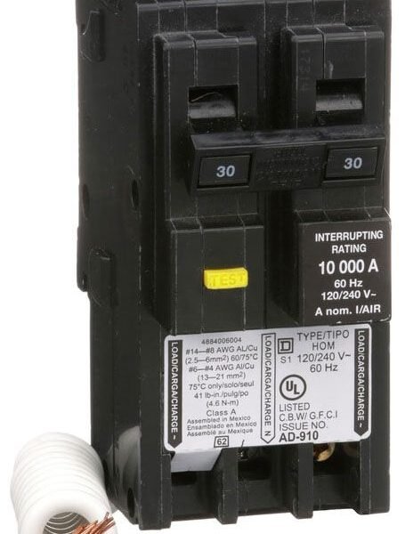 HOM230GFI - Square D Homeline - GFCI Circuit Breaker Plug-In - 30 Amp - 2 Pole - 240 Volt