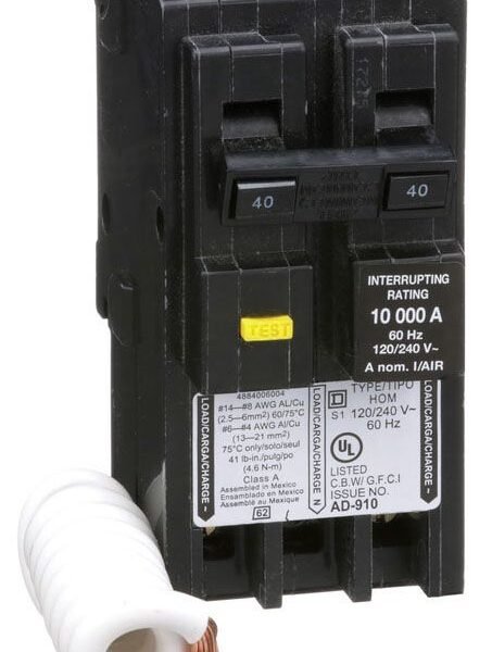HOM240GFI - Square D - 40 Amp Ground Fault Circuit Breaker Plug-In - 40 Amp - 2 Pole - 240 Volt
