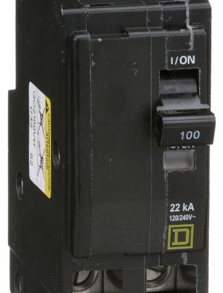 QO2100VH - Square D - 22kA Circuit Breaker Plug in - 100 Amp - 2 Pole - 210 Volt