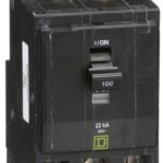 QOB3100VH - Square D - 100 Amp 22kA Circuit Breaker Bolt-On - 100 Amp - 3 Pole - 240 Volt