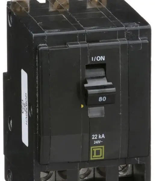 QOB380VH - Square D - 80 Amp 22kA Circuit Breaker Bolt-On - 80 Amp - 3 Pole - 240 Volt