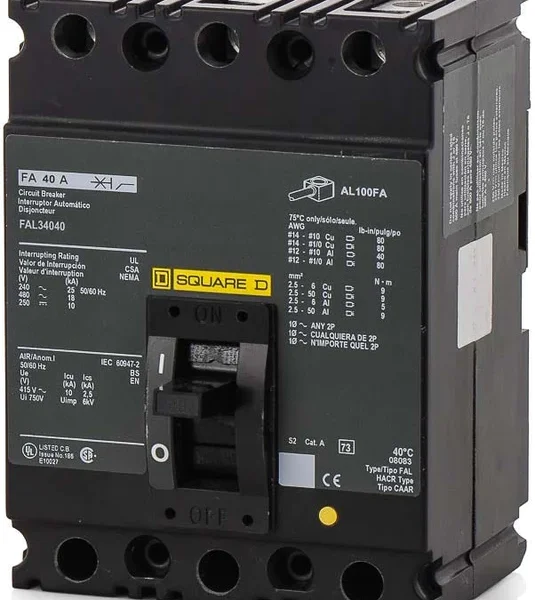 FAL34040 - Square D - Molded Case Circuit Breaker Feed-Thru - 40 Amp - 3 Pole - 480 Volt