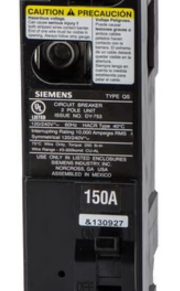 QS2150 - Siemens - 150 Amp Molded Case Circuit Breaker Plug-In - 150 Amp - 2 Pole - 240 Volt