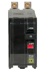 QOB215 - Square D - 15 Amp Circuit Breaker Bolt-On - 15 Amp - 2 Pole - 240 Volt